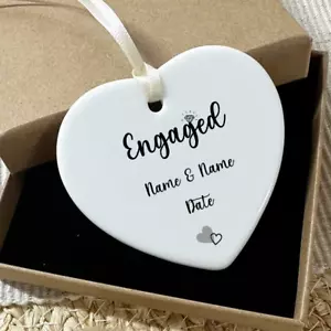 Cuore in ceramica personalizzato 3" per fidanzamento - Foto 1 di 4