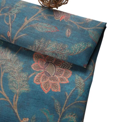 Tela de lino floral étnica 1M hágalo usted mismo para tela de coser vestido Qipao artesanía tela suave Foto 1 de 4