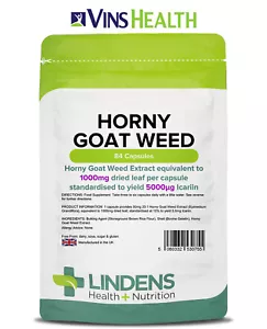 Horny Goat Weed Capsules High Strength Goatweed 1000mg Libido 84 Pills Lindens - Picture 1 of 6