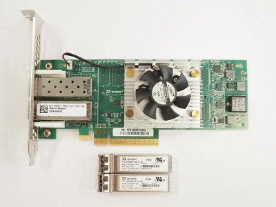 Dell QLogic QLE2662-DEL H8T43 16Gb 2-Port PCIe HBA w/2x FTLF8529P3BCV-QL - Image 1 of 4