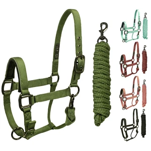 Derby Originals Blackout Reflective Safety Stable Horse Halters with Leads - Picture 1 of 27