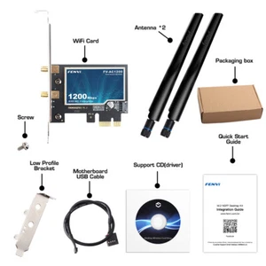 PCI-E WiFi Wireless Karte Dual Band Desktop Netzwerkkarte Bluetooth PCIe Adpater - Bild 1 von 6