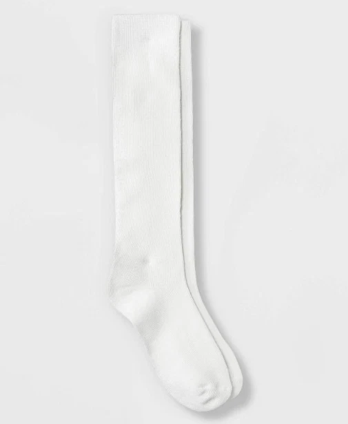 2 Pack NWOT Made in USA White Fuzzy Double Thick Knee High Compression Socks - Image 1 of 1