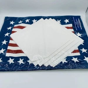 Lillian Vernon Rot Weiß Und Blau USA Thema Tischsets Servietten 010064 Neu Z1 - Bild 1 von 9