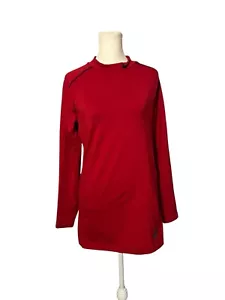 Nike Pro Dri-Fit Compression Women’s Gym Workout Long Sleeve Red Shirt - Picture 1 of 12