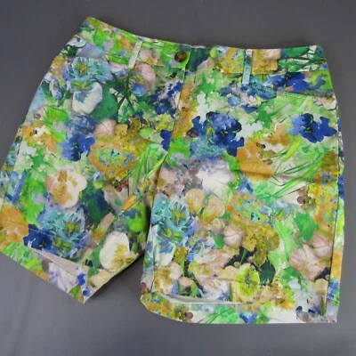Pantalones cortos florales Lands' End tiro medio para mujer talla 8 ajuste elástico 32" cintura flores Foto 1 de 4