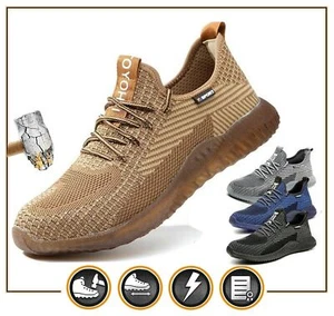 Mens Safety Shoes Lightweight Steel Toe Cap Work Shoes Trainers Boots UK PPE - Picture 1 of 35