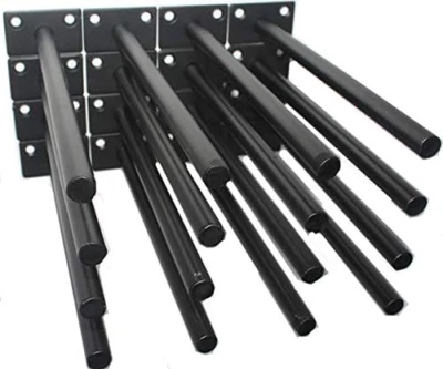 MHMYDZ 16 Pcs 8 Black Solid Steel Floating Shelf Bracket Blind Shelf Supports Hidden B