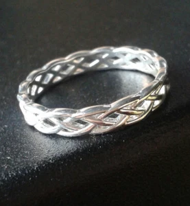 Vintage Ring in Flechtoptik Sammelring 925 Silber unisex neu - Bild 1 von 2