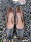 K FOR CLARKS BLACK LEATHER SHOES SIZE 4.5 UK 37.5 EU WIDER FIT WORN ONCE 
