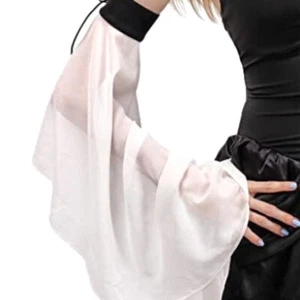 1 Pair Women Sunscreen Long Sleeves Decorative Tulle Sheer Arm Warmers - Picture 1 of 17