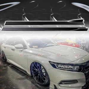 For 2018-2022 10th Gen Honda Accord Painted Gloss Black JDM Side Skirt Extension - Picture 1 of 11