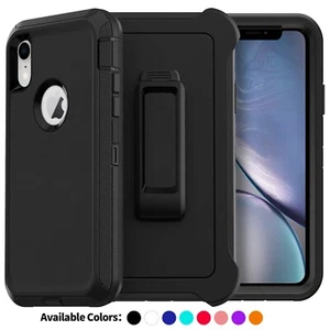 For Apple iPhone XR Xs Max Case Cover Shockproof Series Fits Defender Belt Clip - Picture 1 of 18