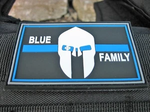 Klettpatch Rubberpatch ca. 8 x 5cm blue family thin blue line Polizei police - Picture 1 of 12
