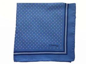 Cuadrado de Bolsillo Marinella Azul Pálido Patrón Limpio, Seda Pura - Imagen 1 de 3