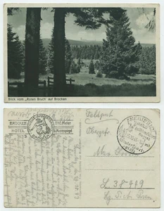 86935 - Blick vom Roten Bruch auf Brocken - Feldpostkarte, gelaufen 25.10.1943 - Bild 1 von 2
