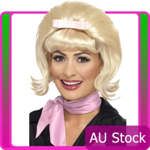 Ladies 50s Flicked Beehive Bob Hairspray Grease Blonde Flip Costume Party Wig - Picture 1 of 2