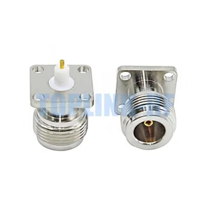 10x N Female Jack 4 Hole Panel Mount Jack With Solder Post RF Coax Connector - Bild 1 von 4
