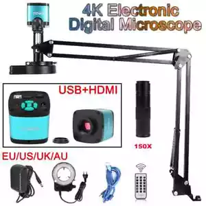 Fotocamera microscopio digitale video industriale 48MP 4K 1080P HDMI USB 150X zoom - Foto 1 di 30