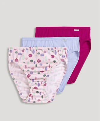 Pacote com 3 roupas íntimas femininas de algodão jóquei corte francês fúcsia/rosa/azul conforto - Imagem 1 de 3