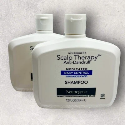 2 x Neutrogena Scalp Therapy Anti-Dandruff Shampoo Medicated 1.8% Salicylic Acid - Image 1 of 4