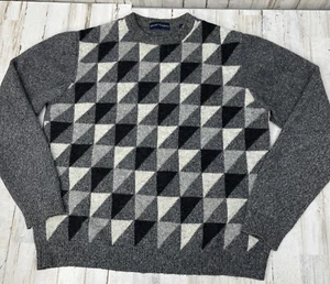 Grant Thomas Mens Size M Sweater Argyle Diamond Cashmere Blend Gray V-Neck   U22 - Picture 1 of 5