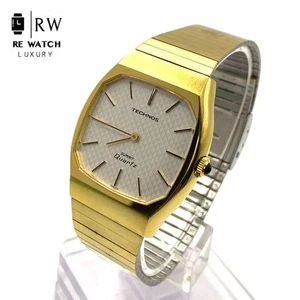 TECHNOS Summit P7K0204 Gold Analog Quartz Men's Wristwatch Working Item - Picture 1 of 8