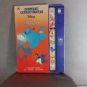 Libro de cuentos electrónico ALADDIN Golden Sound de colección Disney FUNCIONA juguete años 90 - Imagen 1 de 4
