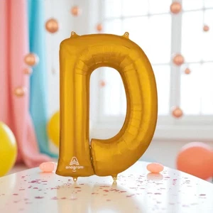 NEW Gold 14" Inch Shape Foil Balloon "D" Way To Celebrate Brand - Picture 1 of 4