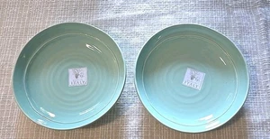 2 Ceramisia Italy 8-7/8" Soup/ Cerea/Pasta Bowls Light Aqua/Teal New With Tags - Picture 1 of 10