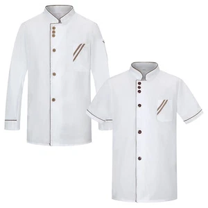 White Chef Uniform Unisex Overalls New Chef Coat Kitchen - Picture 1 of 22