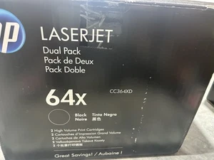 Nuevo Cartucho de Tóner HP 64X Negro Paquete Doble Alto Rendimiento P4014 P4015 P4515 CC364XD - Imagen 1 de 6