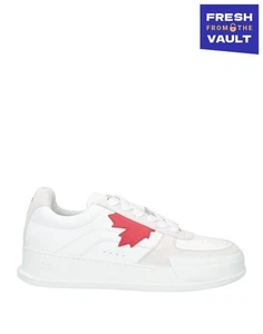 PVP €550 DSQUARED2 Zapatillas de Cuero US8 UK7 EU41 Blanco Logo Hecho en Italia - Imagen 1 de 10