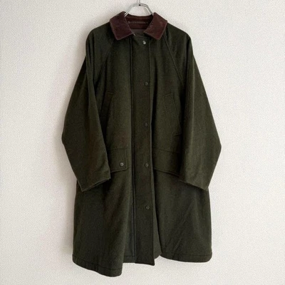 Abrigo BURBERRY Balmacaan Línea A Talla: 8 L Verde Oliva Lana Alpaca Usado De Colección Foto 1 de 4