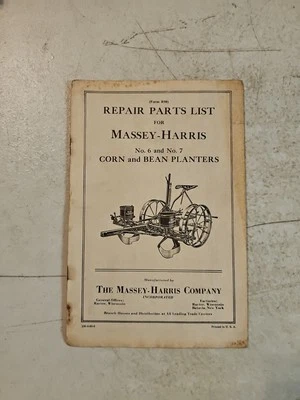 Original 1935 Massey Harris 6 & 7 Corn & Bean Planters Repair Parts List  - Image 1 of 4