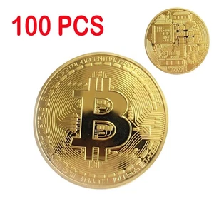 Moneda Conmemorativa Bitcoin Física Colección 100 PIEZAS Color Dorado Coleccionable - Imagen 1 de 8