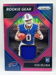 Parche reliquia de equipo de novato Panini Prizm Keon Coleman rosa Prizm 2024 radiocontrol novato - Imagen 1 de 3