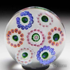 Baccarat Dupont millefiori circlets glass paperweight - Picture 1 of 2