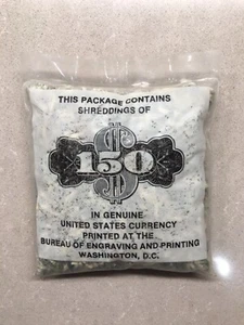 Bureau of Engraving & Printing SHREDDED $150 GENUINE U.S. CURRENCY Washington DC - Picture 1 of 7