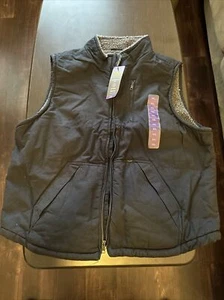 Lee Black Canvas Workwear Vest Sherpa Lined Men Size XXL New NWT Premium Select - Picture 1 of 9