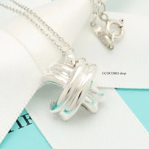 Tiffany & Co. Signature Cross Necklace Pendant 16.9" Silver 925 w/Pouch - Picture 1 of 11
