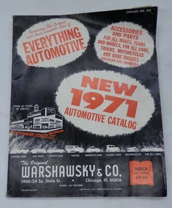 Catálogo de piezas de repuesto vintage Warshawsky & Co. 1971 "Todo automotriz" - Imagen 1 de 4