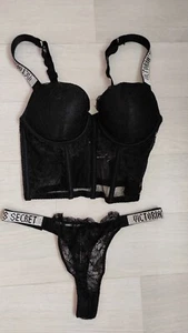 Victoria Lace Corset + Panties Set , 32/34B Send SMS - Picture 1 of 6