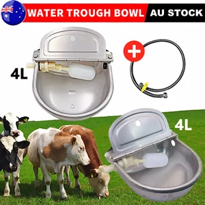 4L Stainless Pipe Water Trough Bowl Auto Drinking Dog Horse Chicken Auto Fill OZ - Picture 1 of 13