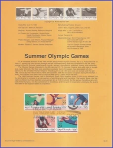 USA8 #2637-41 U/A SOUVENIR PAGE FDC STR3  Summer Olimpics - Picture 1 of 1