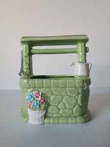 Portaplumas vintage Relpo cerámica jardín pozo maceta caja soporte esponja - Imagen 1 de 7