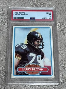 1980 TOPPS FOOTBALL CARD PSA 7 PITTSBURGH STEELERS LARRY BROWN - Picture 1 of 1