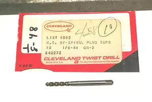 Grifo roscado 1/8 - 48 2 flautas espiral estriado tapón estilo EE. UU. Cleveland corte de rosca - Imagen 1 de 1