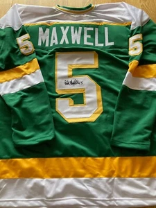 Minnesota North Stars Brad Maxwell Signed Jersey with W/COA - Picture 1 of 3