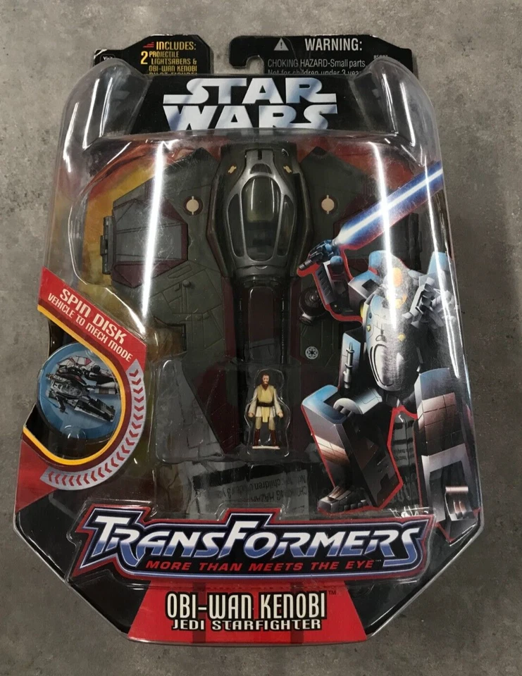 Star Wars Transformers (2005) Obi-Wan Kenobi Jedi Starfighter Figure COMPLETE - Image 1 of 4